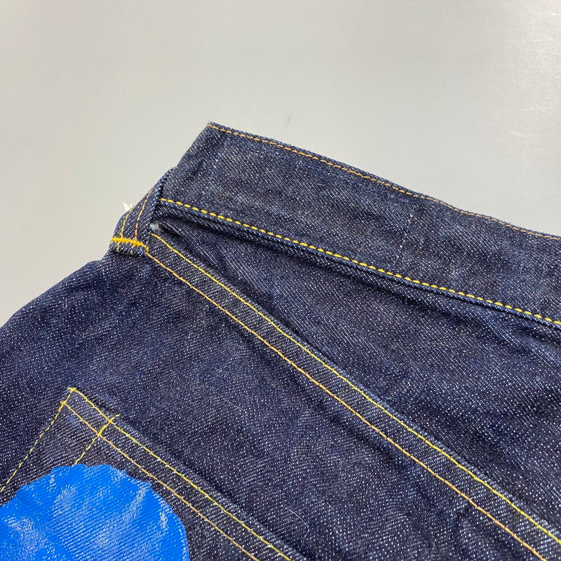 【中古品】【メンズ】 EVISU エヴィス LOT.2001 NO.2 渋谷限定 忠犬ハチ公 PRINT BUTTONFLY DENIM PANTS プリント ボタンフライ デニム パンツ ボトムス 156-260424-kh-01-izu サイズ：38×35 カラー：インディゴ 万代Net店