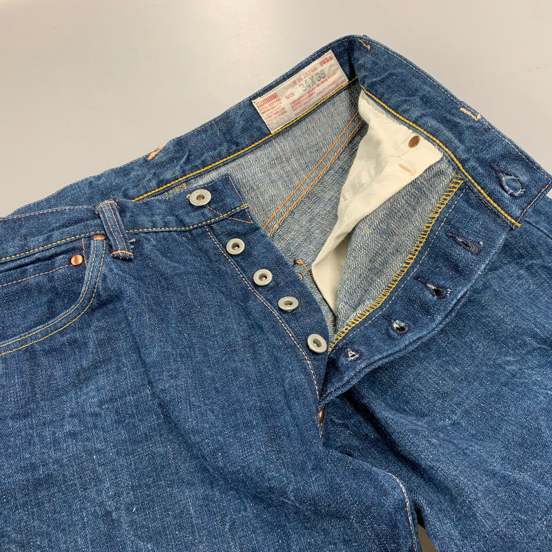【中古品】【メンズ】 YAMANE DELUXE HAYAOKI ヤマネデラックスハヤオキ BUTTON FLY DENIM PANTS ボタンフライ デニム パンツ ボトムス ズボン 156-260424-cs-04-izu サイズ：34×35 カラー：インディゴ 万代Net店