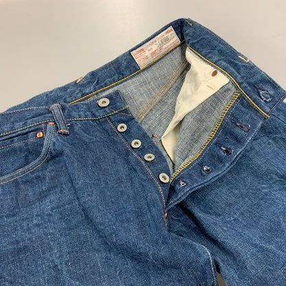 【中古品】【メンズ】 YAMANE DELUXE HAYAOKI ヤマネデラックスハヤオキ BUTTON FLY DENIM PANTS ボタンフライ デニム パンツ ボトムス ズボン 156-260424-cs-04-izu サイズ：34×35 カラー：インディゴ 万代Net店