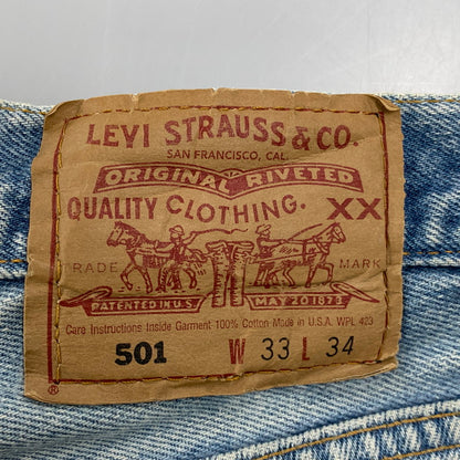 【中古品】【メンズ】 Levi's リーバイス DENIM PANTS デニムパンツ 刻印520 USA製 ジーンズ ボトムス 157-260423-as-06-izu サイズ：33×34 カラー：ライトインディゴ 万代Net店