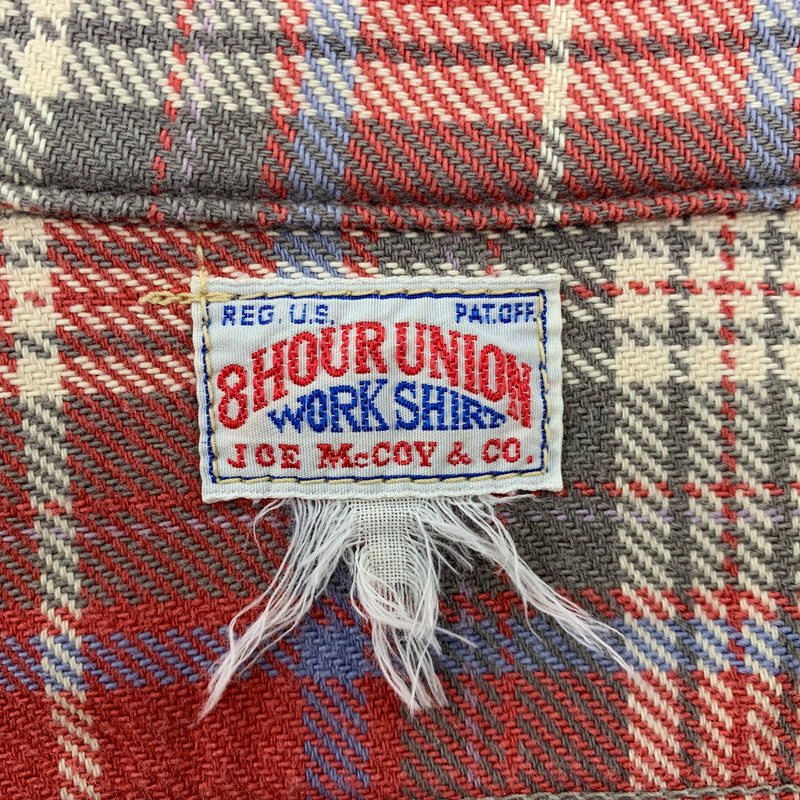 【中古品】【メンズ】 JOE MCCOY 8HOUR UNION ジョーマッコイ エイトアワーユニオン HEAVY FLANNEL SHIRT ヘビーフランネルシャツ チェック 長袖 145-260423-as-03-izu カラー：レッド系 万代Net店