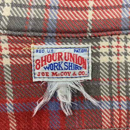 【中古品】【メンズ】 JOE MCCOY 8HOUR UNION ジョーマッコイ エイトアワーユニオン HEAVY FLANNEL SHIRT ヘビーフランネルシャツ チェック 長袖 145-260423-as-03-izu カラー：レッド系 万代Net店