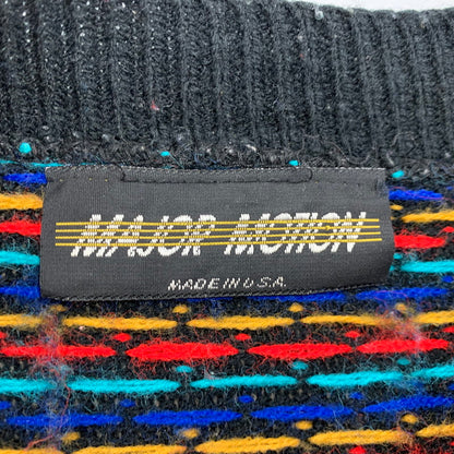 【中古品】【メンズ】 MAJOR MOTION メイジャー モーション USA製 BIRDS EYE ACRYLIC KNIT バーズアイ アクリル ニット トップス 長袖 146-260423-ya-14-izu サイズ：下記参照 カラー：BLACK 万代Net店