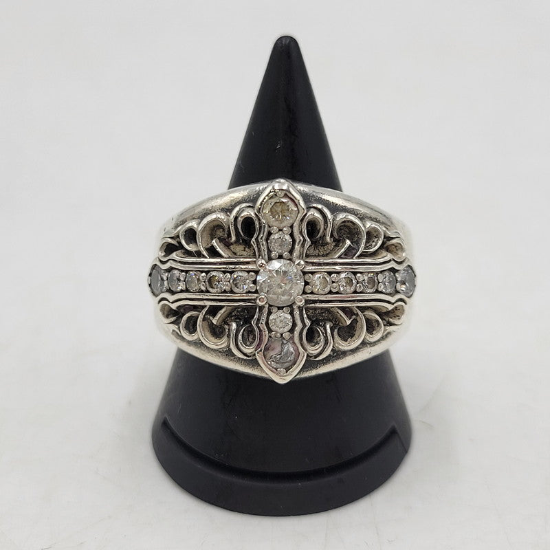 【中古品】【メンズ】 DEAL DESIGN ディールデザイン 925 GLARE CROSS RING グレア クロス リング 指輪 アクセサリー 192-260424-cs-18-izu カラー：シルバー 万代Net店