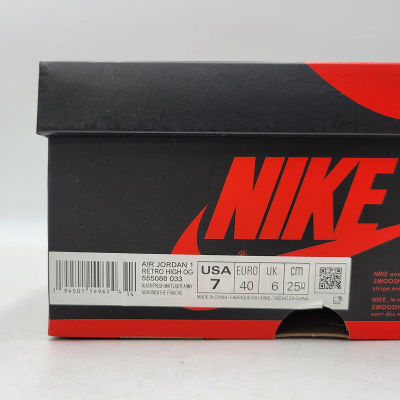 【中古品】【メンズ/レディース】 NIKE ナイキ AIR JORDAN 1 RETRO HIGH OG "RUST SHADOW" 555088-033 エア ジョーダン 1 レトロ ハイ OG スニーカー シューズ 靴 160-260424-ay-03-izu サイズ：25cm カラー：BLACK/FRESH MINT-LIGHT ARMY 万代Net店
