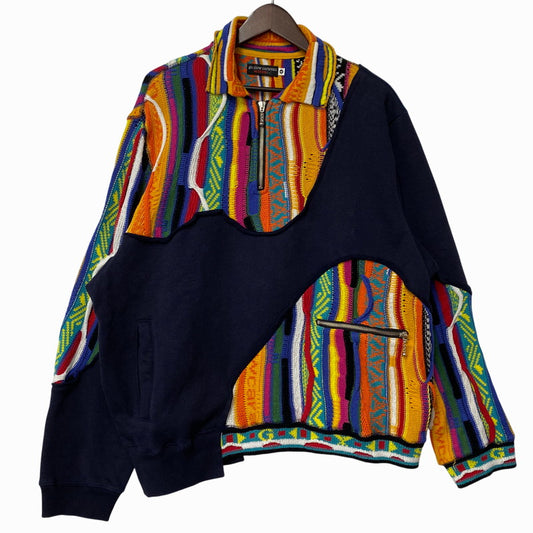 【中古品】【メンズ】 GO SLOW CARAVAN ゴースローキャラバン 350256 HEAVY SWEAT×CRAZY KNIT BIG HALF ZIP ヘビー スウェット クレイジー ニット ビッグ ハーフ ジップ トップス 144-260425-kh-01-izu サイズ：4 カラー：マルチ 万代Net店