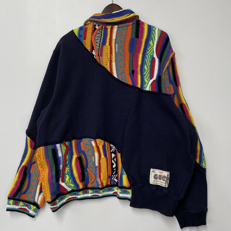 【中古品】【メンズ】 GO SLOW CARAVAN ゴースローキャラバン 350256 HEAVY SWEAT×CRAZY KNIT BIG HALF ZIP ヘビー スウェット クレイジー ニット ビッグ ハーフ ジップ トップス 144-260425-kh-01-izu サイズ：4 カラー：マルチ 万代Net店