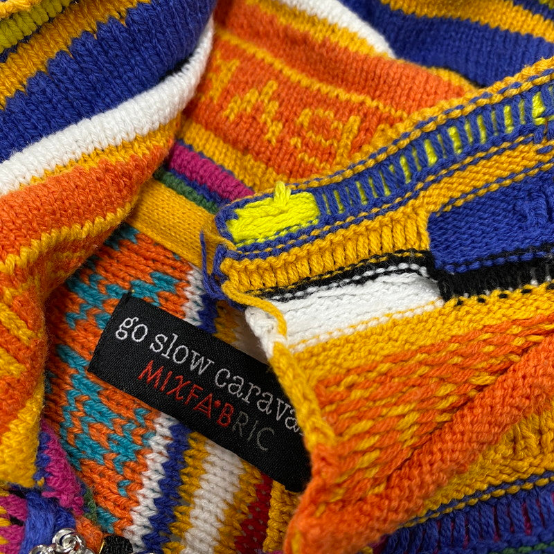 【中古品】【メンズ】 GO SLOW CARAVAN ゴースローキャラバン 350256 HEAVY SWEAT×CRAZY KNIT BIG HALF ZIP ヘビー スウェット クレイジー ニット ビッグ ハーフ ジップ トップス 144-260425-kh-01-izu サイズ：4 カラー：マルチ 万代Net店
