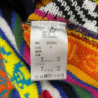【中古品】【メンズ】 GO SLOW CARAVAN ゴースローキャラバン 350256 HEAVY SWEAT×CRAZY KNIT BIG HALF ZIP ヘビー スウェット クレイジー ニット ビッグ ハーフ ジップ トップス 144-260425-kh-01-izu サイズ：4 カラー：マルチ 万代Net店
