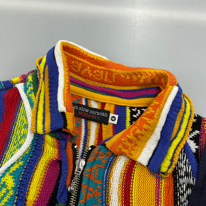 【中古品】【メンズ】 GO SLOW CARAVAN ゴースローキャラバン 350256 HEAVY SWEAT×CRAZY KNIT BIG HALF ZIP ヘビー スウェット クレイジー ニット ビッグ ハーフ ジップ トップス 144-260425-kh-01-izu サイズ：4 カラー：マルチ 万代Net店