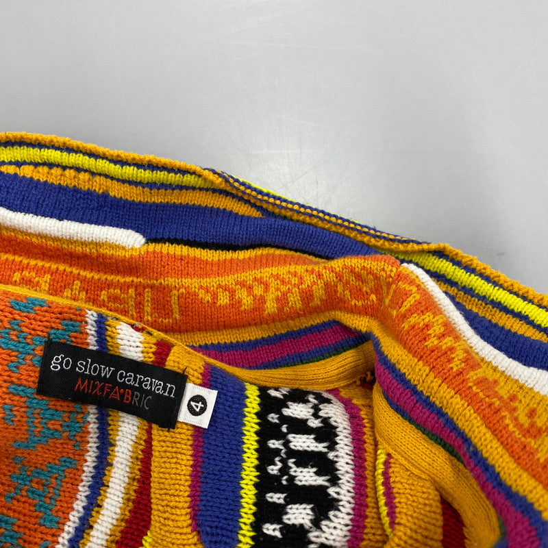 【中古品】【メンズ】 GO SLOW CARAVAN ゴースローキャラバン 350256 HEAVY SWEAT×CRAZY KNIT BIG HALF ZIP ヘビー スウェット クレイジー ニット ビッグ ハーフ ジップ トップス 144-260425-kh-01-izu サイズ：4 カラー：マルチ 万代Net店