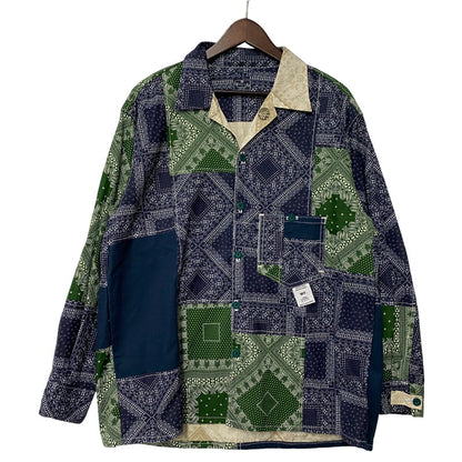 【中古品】【メンズ】 WEARABLE FILM ウェアラブルフィルム REMAKE PAISLEY PATTERN LS SHIRT リメイク ペイズリー パターン ロングスリーブ シャツ トップス 長袖 146-260425-kh-03-izu カラー：ネイビー×グリーン 万代Net店