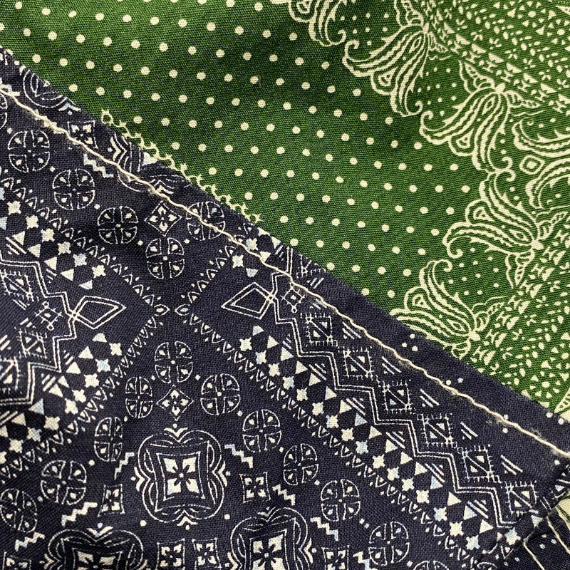 【中古品】【メンズ】 WEARABLE FILM ウェアラブルフィルム REMAKE PAISLEY PATTERN LS SHIRT リメイク ペイズリー パターン ロングスリーブ シャツ トップス 長袖 146-260425-kh-03-izu カラー：ネイビー×グリーン 万代Net店
