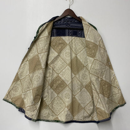 【中古品】【メンズ】 WEARABLE FILM ウェアラブルフィルム REMAKE PAISLEY PATTERN LS SHIRT リメイク ペイズリー パターン ロングスリーブ シャツ トップス 長袖 146-260425-kh-03-izu カラー：ネイビー×グリーン 万代Net店
