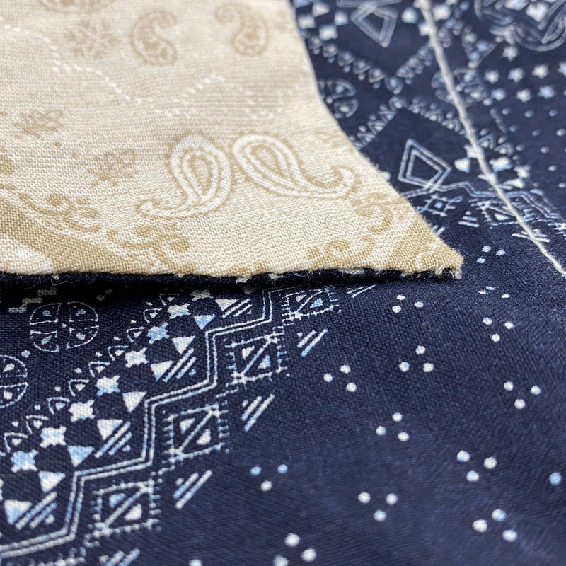 【中古品】【メンズ】 WEARABLE FILM ウェアラブルフィルム REMAKE PAISLEY PATTERN LS SHIRT リメイク ペイズリー パターン ロングスリーブ シャツ トップス 長袖 146-260425-kh-03-izu カラー：ネイビー×グリーン 万代Net店