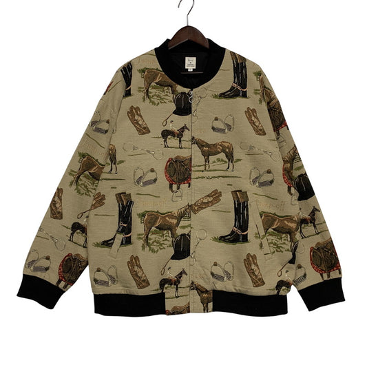 【中古品】【メンズ】 REVO. レヴォ ゴブラン織り 馬柄 ZIPUP BLOUSON JACKET ジップアップ ブルゾン ジャケット アウター 147-260425-cs-14-izu サイズ：2 カラー：マルチ 万代Net店