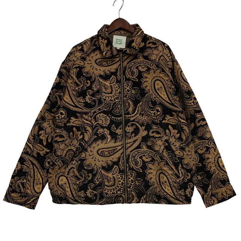 【中古品】【メンズ】 POWER TO THE PEOPLE パワートゥーザピープル PAISLEY PATTERN ZIPUP JACKET ペイズリー パターン ジップアップ ジャケット アウター 147-260425-cs-15-izu サイズ：L カラー：ブラウン×ブラック 万代Net店