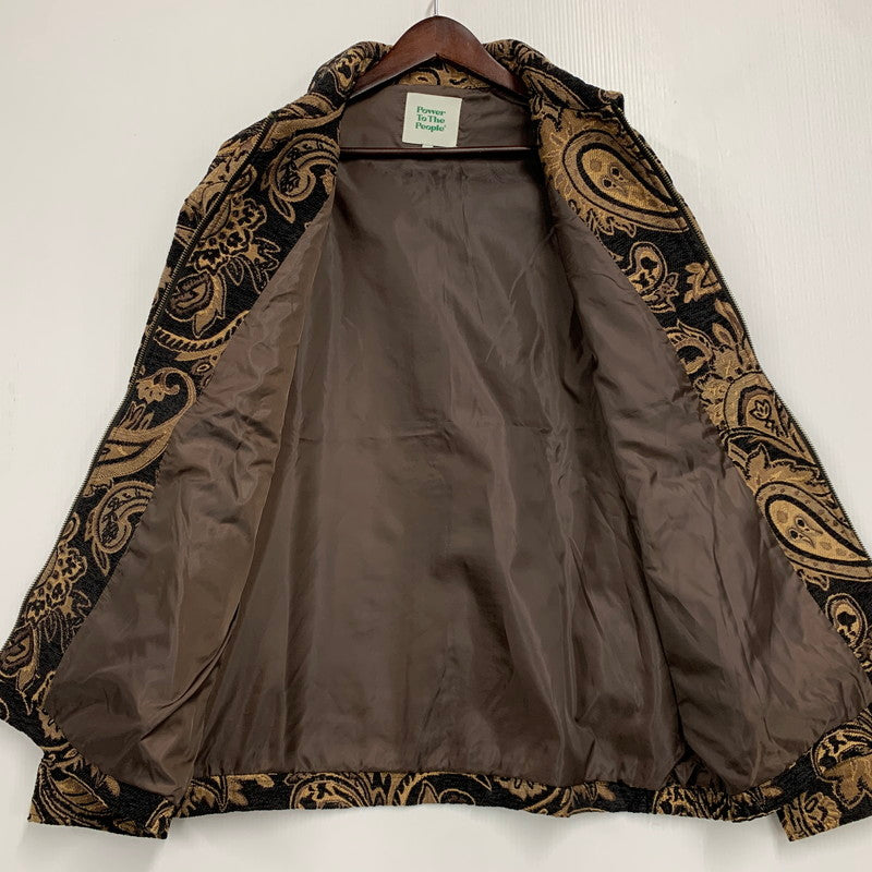 【中古品】【メンズ】 POWER TO THE PEOPLE パワートゥーザピープル PAISLEY PATTERN ZIPUP JACKET ペイズリー パターン ジップアップ ジャケット アウター 147-260425-cs-15-izu サイズ：L カラー：ブラウン×ブラック 万代Net店