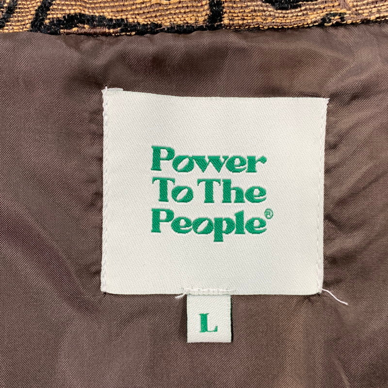 【中古品】【メンズ】 POWER TO THE PEOPLE パワートゥーザピープル PAISLEY PATTERN ZIPUP JACKET ペイズリー パターン ジップアップ ジャケット アウター 147-260425-cs-15-izu サイズ：L カラー：ブラウン×ブラック 万代Net店