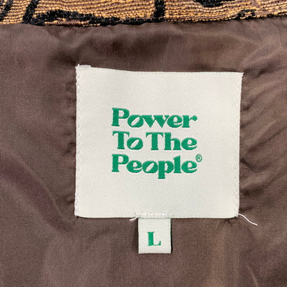 【中古品】【メンズ】 POWER TO THE PEOPLE パワートゥーザピープル PAISLEY PATTERN ZIPUP JACKET ペイズリー パターン ジップアップ ジャケット アウター 147-260425-cs-15-izu サイズ：L カラー：ブラウン×ブラック 万代Net店