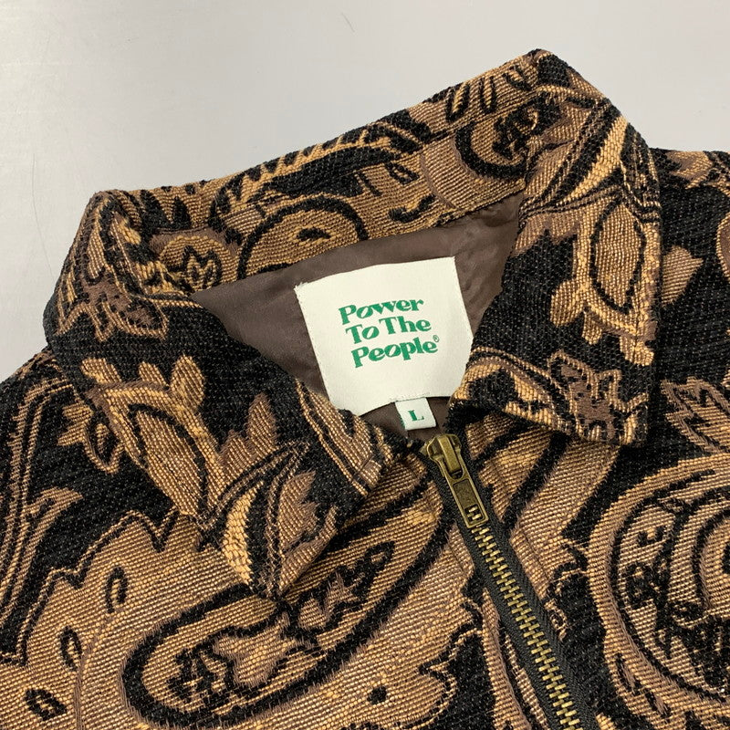 【中古品】【メンズ】 POWER TO THE PEOPLE パワートゥーザピープル PAISLEY PATTERN ZIPUP JACKET ペイズリー パターン ジップアップ ジャケット アウター 147-260425-cs-15-izu サイズ：L カラー：ブラウン×ブラック 万代Net店