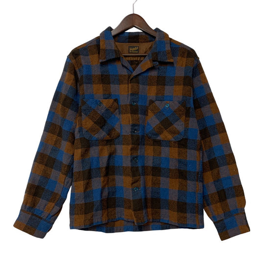 【中古品】【メンズ】 TENDERLOIN テンダーロイン T-WOOL CHECK LS SHIRT ティーウール チェック ロングスリーブ シャツ トップス 長袖 142-260424-cs-01-izu サイズ：S カラー：ブルー×ブラウン 万代Net店