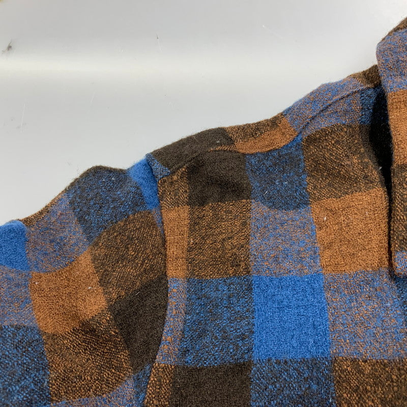 【中古品】【メンズ】 TENDERLOIN テンダーロイン T-WOOL CHECK LS SHIRT ティーウール チェック ロングスリーブ シャツ トップス 長袖 142-260424-cs-01-izu サイズ：S カラー：ブルー×ブラウン 万代Net店