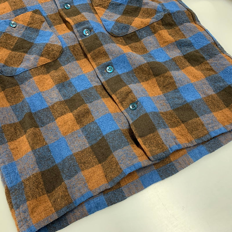 【中古品】【メンズ】 TENDERLOIN テンダーロイン T-WOOL CHECK LS SHIRT ティーウール チェック ロングスリーブ シャツ トップス 長袖 142-260424-cs-01-izu サイズ：S カラー：ブルー×ブラウン 万代Net店