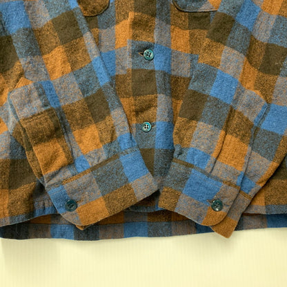 【中古品】【メンズ】 TENDERLOIN テンダーロイン T-WOOL CHECK LS SHIRT ティーウール チェック ロングスリーブ シャツ トップス 長袖 142-260424-cs-01-izu サイズ：S カラー：ブルー×ブラウン 万代Net店