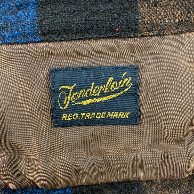【中古品】【メンズ】 TENDERLOIN テンダーロイン T-WOOL CHECK LS SHIRT ティーウール チェック ロングスリーブ シャツ トップス 長袖 142-260424-cs-01-izu サイズ：S カラー：ブルー×ブラウン 万代Net店