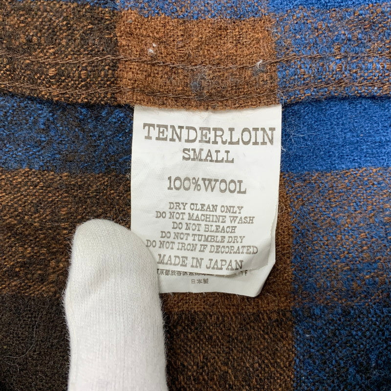 【中古品】【メンズ】 TENDERLOIN テンダーロイン T-WOOL CHECK LS SHIRT ティーウール チェック ロングスリーブ シャツ トップス 長袖 142-260424-cs-01-izu サイズ：S カラー：ブルー×ブラウン 万代Net店