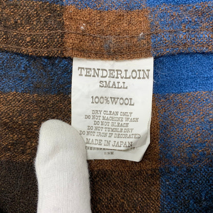 【中古品】【メンズ】 TENDERLOIN テンダーロイン T-WOOL CHECK LS SHIRT ティーウール チェック ロングスリーブ シャツ トップス 長袖 142-260424-cs-01-izu サイズ：S カラー：ブルー×ブラウン 万代Net店