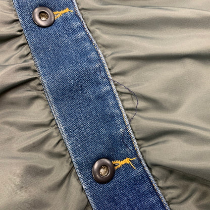 【中古品】【メンズ】 AOZORA アオゾラ 790204 デニム切替 MA-1 FLIGHT JACKET フライト ジャケット アウター 147-260424-cs-07-izu サイズ：4 カラー：カーキ×インディゴ 万代Net店