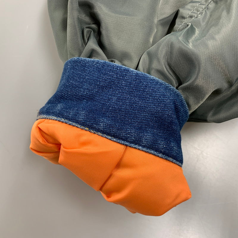 【中古品】【メンズ】 AOZORA アオゾラ 790204 デニム切替 MA-1 FLIGHT JACKET フライト ジャケット アウター 147-260424-cs-07-izu サイズ：4 カラー：カーキ×インディゴ 万代Net店