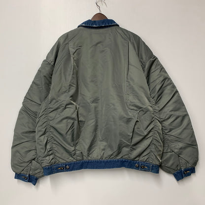 【中古品】【メンズ】 AOZORA アオゾラ 790204 デニム切替 MA-1 FLIGHT JACKET フライト ジャケット アウター 147-260424-cs-07-izu サイズ：4 カラー：カーキ×インディゴ 万代Net店