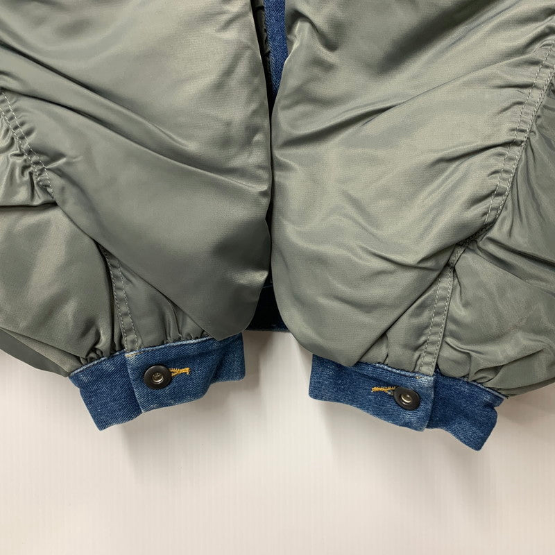 【中古品】【メンズ】 AOZORA アオゾラ 790204 デニム切替 MA-1 FLIGHT JACKET フライト ジャケット アウター 147-260424-cs-07-izu サイズ：4 カラー：カーキ×インディゴ 万代Net店