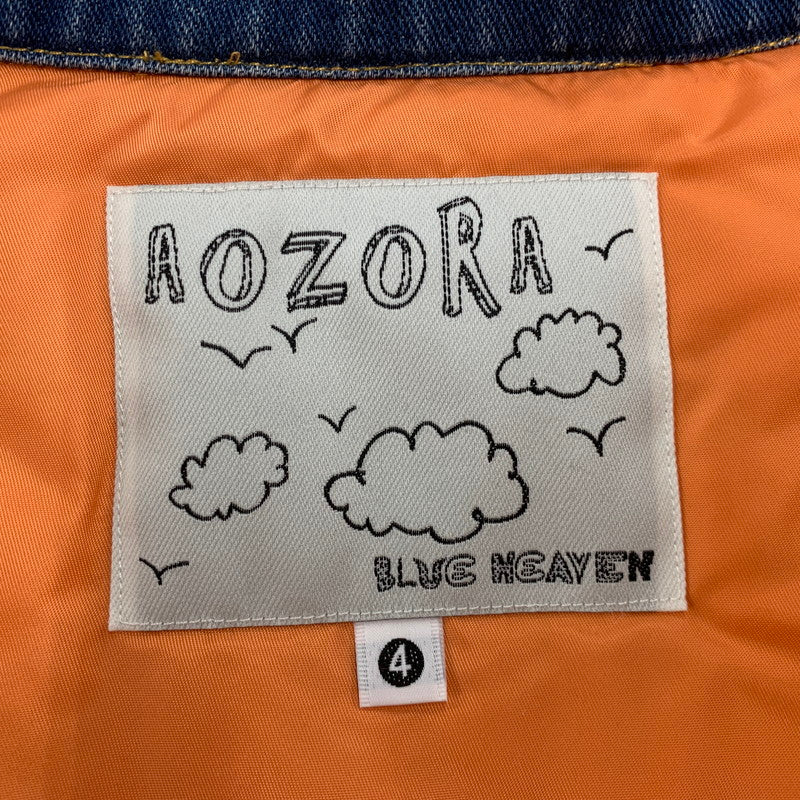【中古品】【メンズ】 AOZORA アオゾラ 790204 デニム切替 MA-1 FLIGHT JACKET フライト ジャケット アウター 147-260424-cs-07-izu サイズ：4 カラー：カーキ×インディゴ 万代Net店