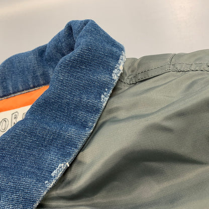 【中古品】【メンズ】 AOZORA アオゾラ 790204 デニム切替 MA-1 FLIGHT JACKET フライト ジャケット アウター 147-260424-cs-07-izu サイズ：4 カラー：カーキ×インディゴ 万代Net店