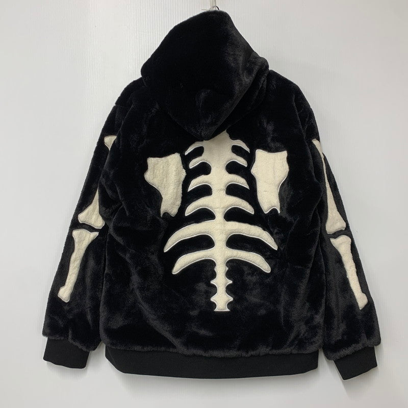 【中古品】【メンズ】 VANSON バンソン FAKE FUR BONE ZIPUP HOODIE フェイク ファー ジップアップ フーディー トップス 長袖 145-260424-cs-08-izu サイズ：L カラー：ブラック 万代Net店