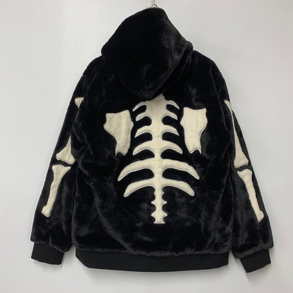 【中古品】【メンズ】 VANSON バンソン FAKE FUR BONE ZIPUP HOODIE フェイク ファー ジップアップ フーディー トップス 長袖 145-260424-cs-08-izu サイズ：L カラー：ブラック 万代Net店