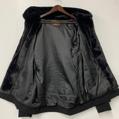 【中古品】【メンズ】 VANSON バンソン FAKE FUR BONE ZIPUP HOODIE フェイク ファー ジップアップ フーディー トップス 長袖 145-260424-cs-08-izu サイズ：L カラー：ブラック 万代Net店