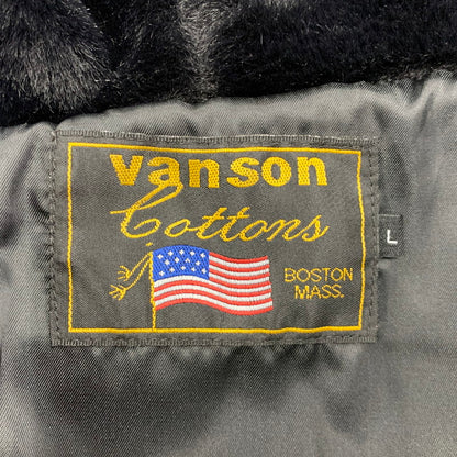 【中古品】【メンズ】 VANSON バンソン FAKE FUR BONE ZIPUP HOODIE フェイク ファー ジップアップ フーディー トップス 長袖 145-260424-cs-08-izu サイズ：L カラー：ブラック 万代Net店