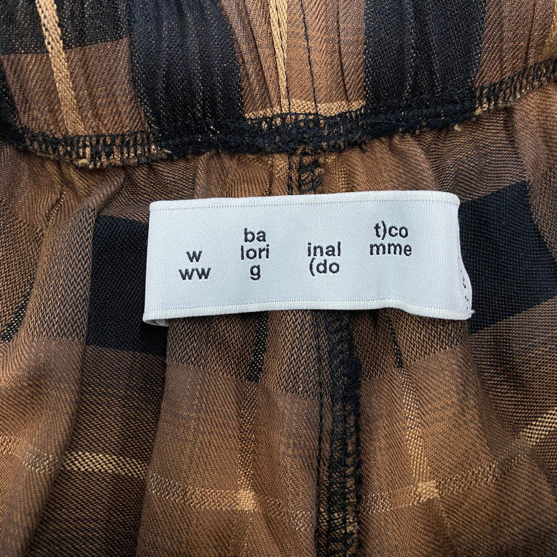 【中古品】【メンズ】 BAL バル BAL-2150 PLAID WIDE MOUNTAIN PANT プレイド ワイド マウンテン パンツ ボトムス ズボン 153-260428-cs-19-izu サイズ：1 カラー：ブラウン×ブラック 万代Net店