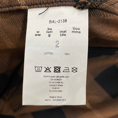 【中古品】【メンズ】 BAL バル BAL-2138 PLAID ZIP SHIRT BLOUSON プレイド ジップ シャツ ブルゾン アウター 142-260428-cs-18-izu サイズ：2 カラー：ブラウン×ブラック 万代Net店