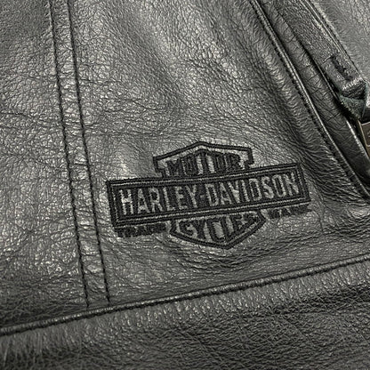 【中古品】【メンズ】 HARLEY-DAVIDSON ハーレーダビッドソン 98090-15VM FOSTER LEATHER VEST フォスター レザー ベスト トップス 146-260426-kh-06-izu サイズ：L カラー：ブラック 万代Net店