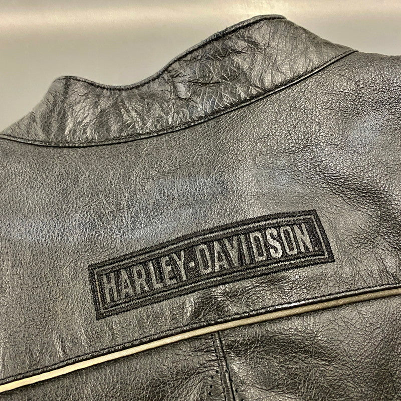 【中古品】【メンズ】 HARLEY-DAVIDSON ハーレーダビッドソン 98090-15VM FOSTER LEATHER VEST フォスター レザー ベスト トップス 146-260426-kh-06-izu サイズ：L カラー：ブラック 万代Net店