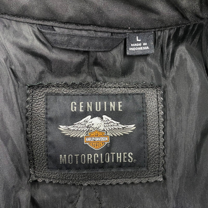【中古品】【メンズ】 HARLEY-DAVIDSON ハーレーダビッドソン 98090-15VM FOSTER LEATHER VEST フォスター レザー ベスト トップス 146-260426-kh-06-izu サイズ：L カラー：ブラック 万代Net店