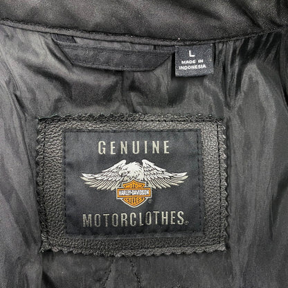 【中古品】【メンズ】 HARLEY-DAVIDSON ハーレーダビッドソン 98090-15VM FOSTER LEATHER VEST フォスター レザー ベスト トップス 146-260426-kh-06-izu サイズ：L カラー：ブラック 万代Net店