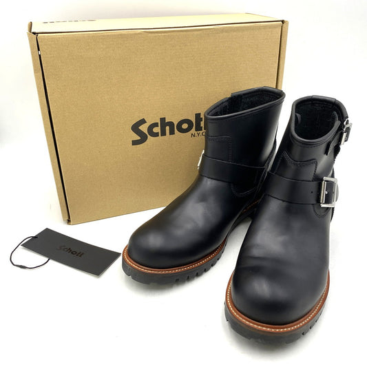 【中古品】【メンズ】 schott ショット ENGINEER BOOTS SHORT S28002 エンジニアブーツ ショート 靴 164-260426-as-12-izu サイズ：26.5cm カラー：ブラック 万代Net店