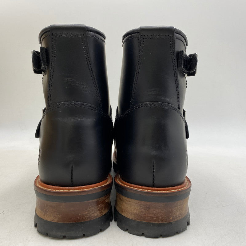 【中古品】【メンズ】 schott ショット ENGINEER BOOTS SHORT S28002 エンジニアブーツ ショート 靴 164-260426-as-12-izu サイズ：26.5cm カラー：ブラック 万代Net店
